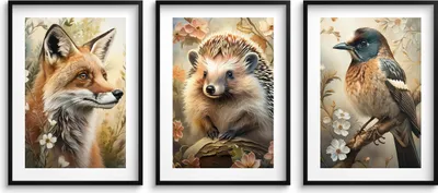 Produktbild von Poster für Kinder mit Tieren Bilder fürs Kinderzimmer 50x70