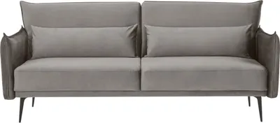 Produktbild von SalesFever 3-Sitzer Sofa mit Schlaffunktion | inkl. Zierkissen | Bezug Samt | Beine Metall | B 207 x T 86 x H 88 cm | grau