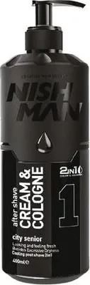 Produktbild von Nishman | After Shave Creme Cologne 01 City Senior - 400ml - Beruhigend - Frischer Duft - 2in1 Pflege