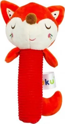 Image de Peluche avec hochet Akuku - Renard, orange