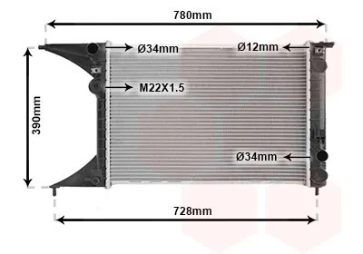 Produktbild von VAN WEZEL 37002245 Kühler Wasserkühler Motorkühler für OPEL Omega B Limousine (V94) Omega B Caravan (V94)