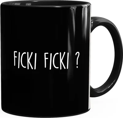 Produktbild von Kaffee-Tasse mit Spruch Ficki Ficki? Motiv lustig Ironie Kaffeebecher MoonWorks® schwarz unisize