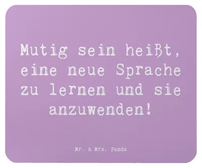 Produktbild von Mr. & Mrs. Panda Mouse Pad Spruch Sprachen Lernen und Anwenden - Lavendeltraum - Geschenk, Freundschaften durch, computer mousepad, neue Freunde finden, laptop mauspad