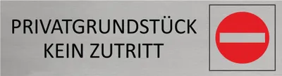 Produktbild von CombiCraft Aluminium Türschild Privatgrundstück - Kein Zutritt 165x45mm mit 3M-Tape