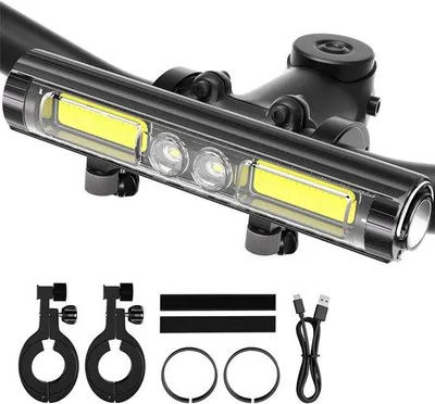 Immagine prodotto di Luci LED per bicicletta con supporto, 8 modelli, luci in alluminio impermeabili, ideali per adulti, mountain bike, biciclette da città e escursioni in bicicletta.