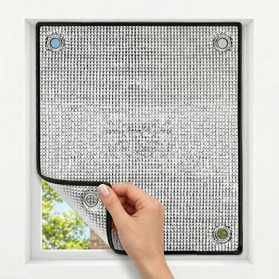 Image de Film occultant de 50 x 50 cm - Film d'intimité avec ventouses - Épaisseur : 6 mm - Installation sans perçage - Protection UV - Isolation thermique - Pour fenêtres intérieures et extérieures