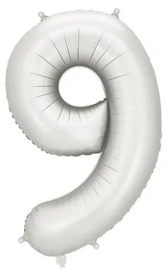 Zdjęcie produktu dla Balon foliowy "9", 86 cm, srebrny