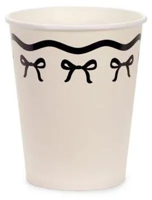 Produktbild von 6 Pappbecher mit schwarzen Schleifen 220ml