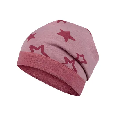 Produktbild von Wintermütze Beanie Polarfleece Sterne, Rosa, Gr. 54-56