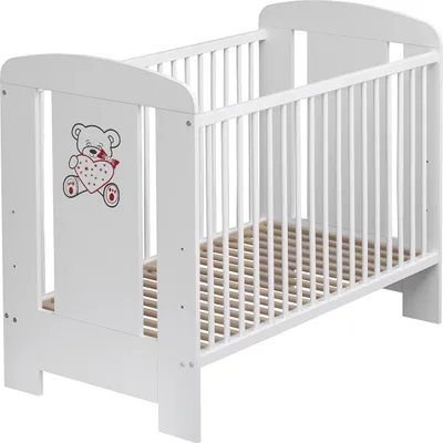 Produktbild von Best for Home - Baby Bett | Babybett 120x60 cm in Weiß  | Junior Baby Bett Umbaubar | Cot ohne Matratze | Natur Komplett Set Bebek Yatagi & Baaby Cot