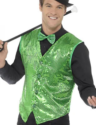 Produktbild von Glitzernde Paillettenweste für Herren Discojacke grün - L