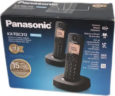 Produktbild von Panasonic KX-TGC312SPB, DECT-Telefon, Freisprecheinrichtung, 50 Eintragungen, Anrufer-Identifikation, Schwarz