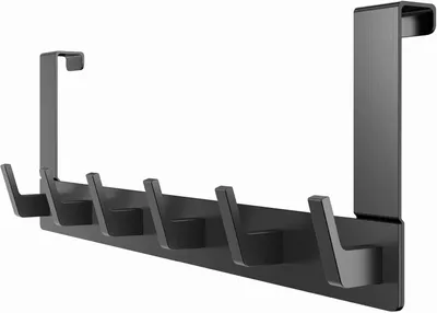 Produktbild von Türhaken,Türgarderobe zum Einhängen mit 6 Haken, ohne Bohren, Rostfrei,Hakenleiste Bad, Kleiderhaken Tür, für Flur, Bad, Küche, Tür, Handtuchhaken Tür