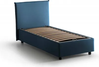 Produktbild von Einzelbett Dapuzz, Containerbett mit Stoffbespannung, 100%  Italy, Frontöffnung, passend für Matratze Cm 80x190, Blau