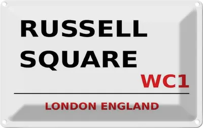 Produktbild von vianmo Blechschild 20x30 cm England Russell Square WC1 Abenteuer Reisen Urlaub
