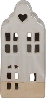 Zdjęcie produktu dla Clayre & Eef Pojemnik na podgrzewacze Dom 11x10x23 cm Beżowy Ceramiczny