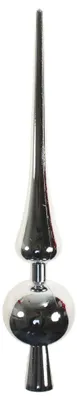 Produktbild von Baumspitze Christbaum 30cm Kunststoff Weihnachtsbaum Topping Spitze Baumschmuck silber