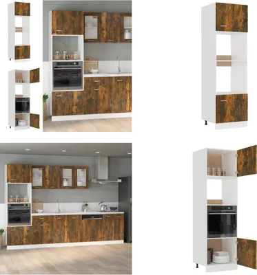 Produktbild von vidaXL Mikrowellenumbauschrank Räuchereiche 60x57x207 cm Holzwerkstoff - Mikrowellenumbauschrank - Mikrowellenumbauschränke - Küchenschrank - Gastronomieschrank