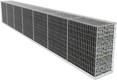 Image de vidaXL Mur de gabions avec couverture Acier galvanisé 600x50x100 cm