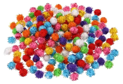 Pompons 1 cm, 200 Stück, mehrfarbig, flauschig, für Bastelarbeiten und DIY