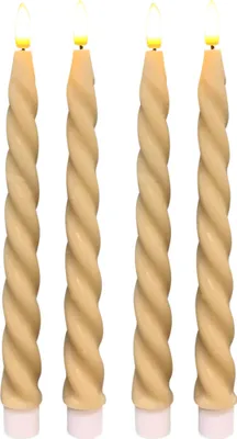 Produktbild von LED Stabkerzen Beige im 4er Set, in Ø 2,2 x 22 cm gedreht