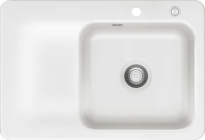 Produktbild von KeraDomo Spüle JUNA 75 in GRÖNLAND - Becken rechts mit Excenterbedienung / Systemceram / Keramikspüle