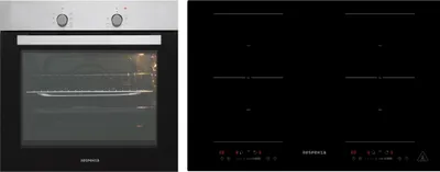 Backofen Herd Kochfeld Herdset Induktion 77cm Timer 2 Flexzonen Slider Respekta