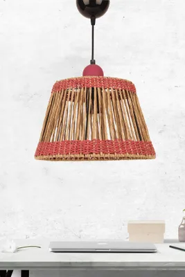 Produktbild von Opviq, Hochwertige Pendelleuchte in Pink, Kunststoffkörper, Ø30 h:25 cm, verstellbare Höhe 25-62 cm, E27 Fassung, max. 40 W, IP20 | Boho-Rustik für stilvolle Räume.
