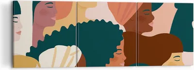 Produktbild von Bild auf Leinwand - Leinwandbild - 3 Teile - Frauen Multikulturalismus Modern - 120x40cm - Wand Bild - Wanddeko - Wandbilder - Leinwanddruck - Bilder - Wanddekoration - Leinwand bilder - CA120x40-4500