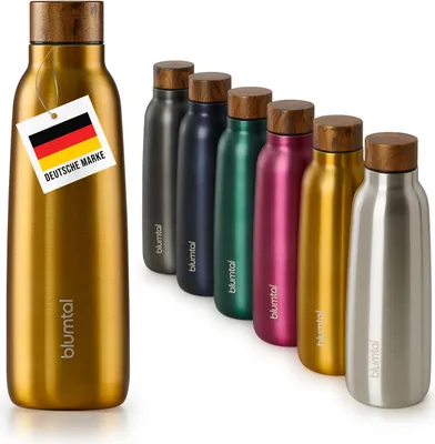 Image de Blumtal Gourde 500ml en acier inoxydable Ray- Gourde isolante anti-fuite, sans BPA, garde 8h chaud/24h froid, Spicy Mustard - Jaune