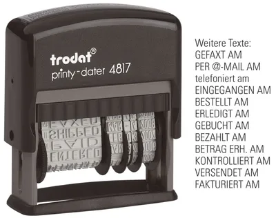 Zdjęcie produktu dla trodat word pieczątka obrotowa Printy DE w. Data 4817