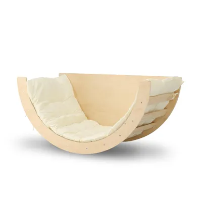 Produktbild von Deryan Holz Kletterbogen mit Kissen – Montessori Spielbogen – Kindertisch – Naturholz