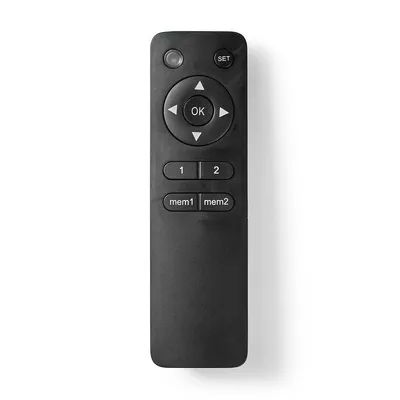 Obrázek produktu pro Náhradní dálkové ovládání Nedis - Vhodné pro: TVCM5830BK / TVSM5830BK / TVSM5831BK / TVSM5840BK / TVSM5850BK / TVWM5850BK / TVWM5860BK / TVWM5880BK - Pevný - 1 zařízení - Přehledné rozložení - Rádiová frekvence - Černá barva