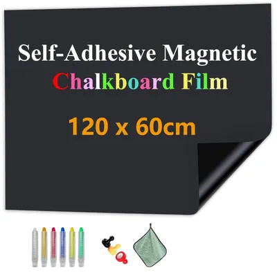 Image de Solidchoice - Film magnétique adhésif pour tableau blanc, dimensions 120 x 60 cm, avec craies et effaceur