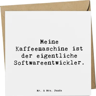Produktbild von Mr. & Mrs. Panda Glückwunschkarte Spruch Softwareentwickler Held - Weiß - Geschenk, doppelkarte, Klappkarte, Berufsalltag, Softwareentwicklung, Programmierer, Berufe, IT