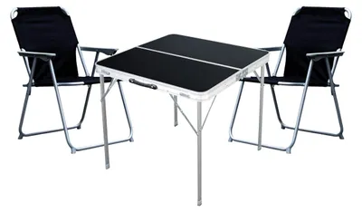 Produktbild von 3-teiliges Campingmöbel Set Alu L80xB80xH70cm schwarz