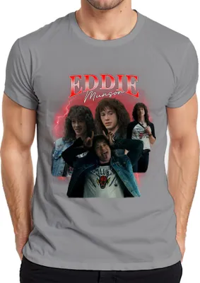 Produktbild von Eddie Munson Hellfire Club Stranger Metal Geschenk Vintage Serie 90s Bootleg Herren T-Shirt, Grau, XXL