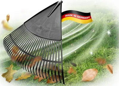 Produktbild von Novatool Laubbesenkopf, Laubbesen mit 30 Kunststoff-Zinken, Rechen Arbeitsbreite 75cm, Laubrechen, Gartenbesen, Rasenrechen, Harke, Gartenharke, Landschaftsbesen, Gartengerät ohne Stiel, Schwarz