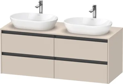 Produktbild von Duravit Ketho.2 Wastafelonderkast 140x55x56,8 cm Supermat Taupe