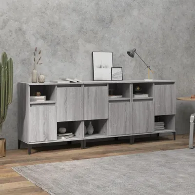 Produktbild von vidaXL Sideboards 3 Stk. Grau Sonoma 60x35x70 cm Holzwerkstoff