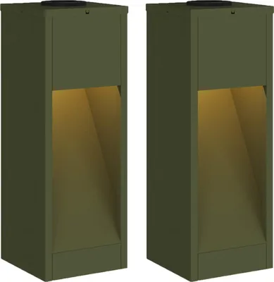 Produktbild von vidaXL Solar LED Wegeleuchte 2 Stk. Warmes Weiß 18 x 18 x 50 cm