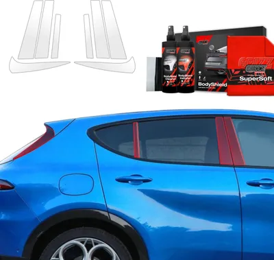 Zdjęcie produktu dla folia ochronna 8 w 1 Grizz Protector na słupek B-C - Alfa Romeo Tonale (2022-2025)