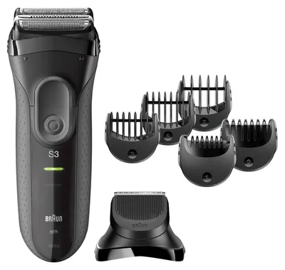 Produktbild von Braun 3000BT, Folienschaber, Schwarz, Grau, LED, Akku, Integrierte Batterie, 45 min