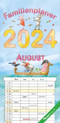 Produktbild von Familienplaner Cartoon 2024 - Familien-Timer 22x45 cm - mit Ferienterminen - 5 Spalten - Wand-Planer - mit vielen Zusatzinformationen - Alpha Edition