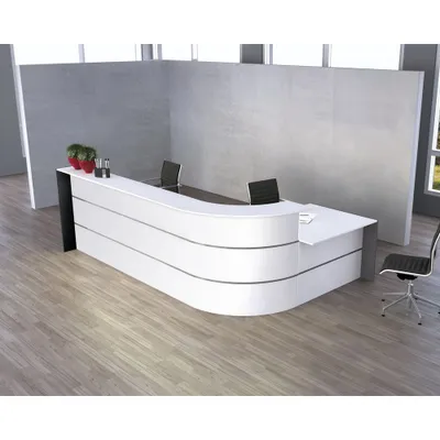 Produktbild von Kerkmann BARI Empfangstheke weiß, anthrazit 370,0 x 200,0 x 112,0 cm