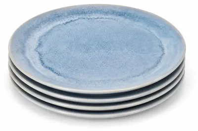 Produktbild von 4 Dessertteller Aqua ø 20 cm aus Keramik - hellblau, Clay