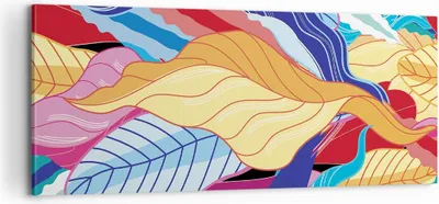 Produktbild von Bild auf Leinwand - Leinwandbild - Einteilig - Muster Blätter bunt - 100x40cm - Wand Bild - Wanddeko - Wandbilder - Leinwanddruck - Bilder - Wanddekoration - Leinwand bilder - Wandbild - AB100x40-4269