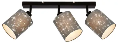 Produktbild von Deckenleuchte Glitzereffekt 3xE27 25 W grau-schwarz Metall-Stoff Briloner