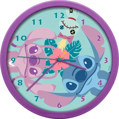 Zdjęcie produktu dla Zegar ścienny Stitch z łatwymi do odczytania cyframi i cichym mechanizmem