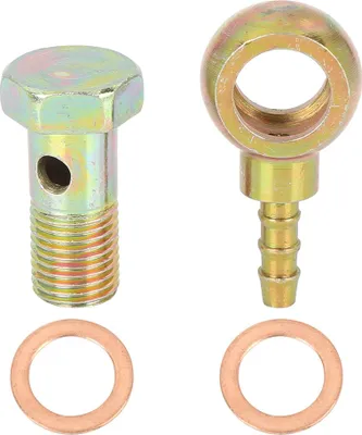Image de 12mm Banjo Tuyau Barbelé Boulon Raccords Bronzé pour Moto Voiture